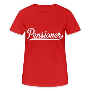 Pensioner - Frauen T-Shirt atmungsaktiv - Rot - Vorne - AI Model Female 172 dark (172cm)