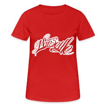 Marseille - T-shirt respirant Femme - rouge - Devant - AI Model Female 172 dark (172cm)