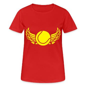 Tennisball Flügel - Frauen T-Shirt atmungsaktiv - Rot - Vorne - AI Model Female 172 dark (172cm)