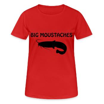 Big Whiskers - Catfish Fish - Women's Breathable T-Shirt - red - Front - AI Model Female 172 dark (172cm)