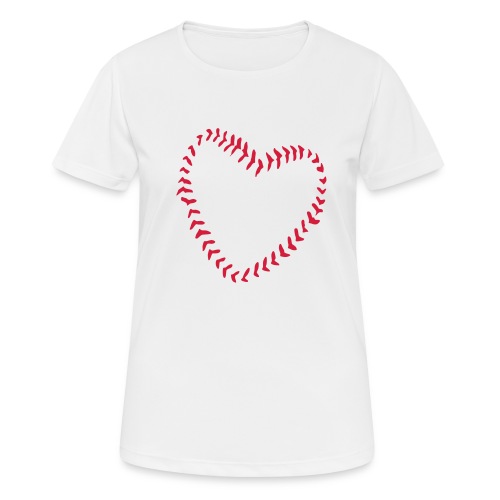 2581172 1029128891 Baseball hjertet af sømme - Dame T-shirt svedtransporterende