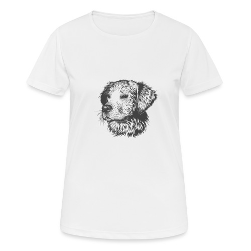 koiran kuva - naisten tekninen t-paita