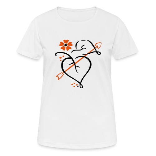Blüte mit Amor Pfeil, Liebe - Frauen T-Shirt atmungsaktiv