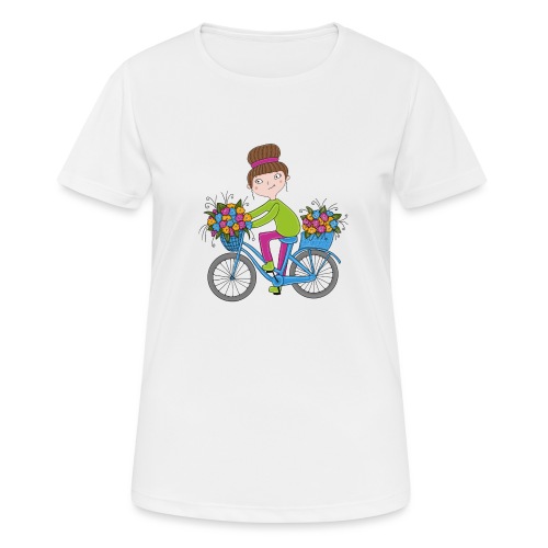 Bine - Fahrrad mit Blumenkorb - Frauen T-Shirt atmungsaktiv