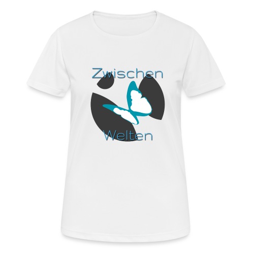 Zwischen-Welten Logo mit Schrift - Frauen T-Shirt atmungsaktiv
