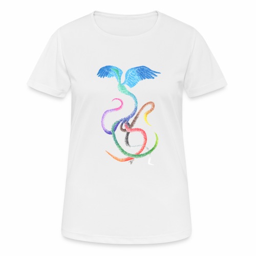 Gracious - Vogel-Regenbogen Himmel Tinte - Frauen T-Shirt atmungsaktiv