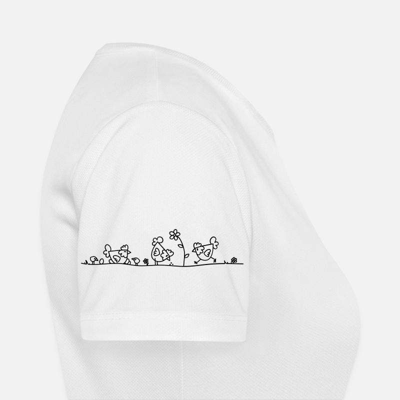 Glückliche Hühner Line Art Frauen T-Shirt atmungsaktiv