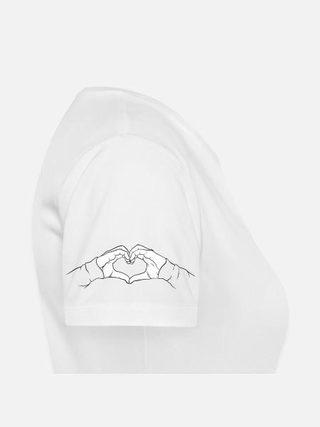 Hände Geste Herz - T-shirt respirant Femme - blanc - Droite