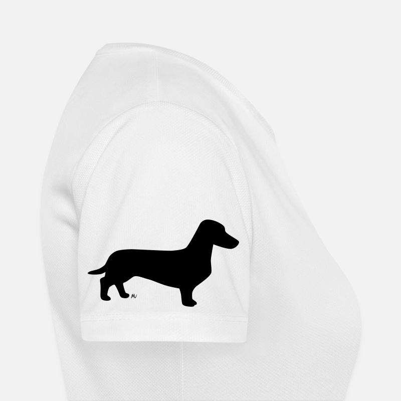 Short-haired dachshund silhouette - Women's Breathable T-Shirt - white