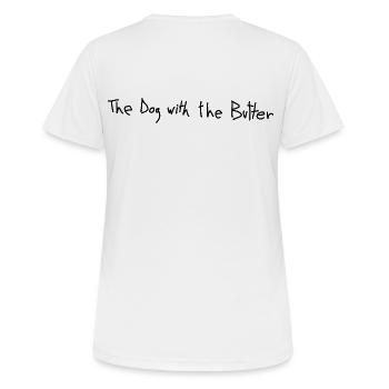 Le chien au beurre. - T-shirt respirant Femme - blanc - Dos - AI Model Female 172 dark (172cm)