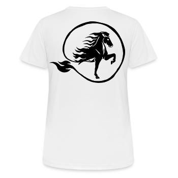 Edles Islandpferd Flamme Pferdesport Reiterin - Frauen T-Shirt atmungsaktiv - Weiß - Hinten - AI Model Female 172 dark (172cm)