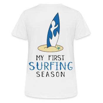 surfeur - T-shirt respirant Femme - blanc - Dos - AI Model Female 172 dark (172cm)