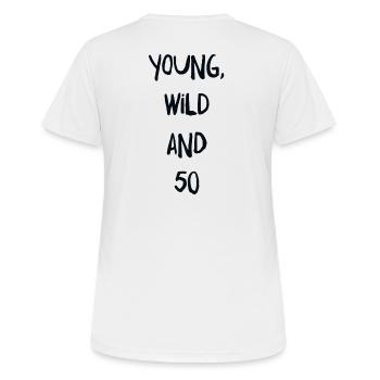 50th birthday - Women's Breathable T-Shirt - white - Back - AI Model Female 172 dark (172cm)