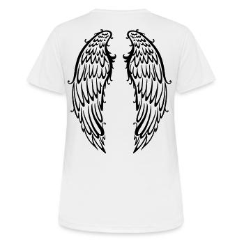 Grandes ailes, ailes d'ange, ailes - T-shirt respirant Femme - blanc - Dos - AI Model Female 172 dark (172cm)
