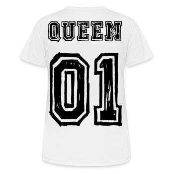 Queen King Partnerlook Love - Frauen T-Shirt atmungsaktiv - Weiß - Hinten - AI Model Female 172 dark (172cm)