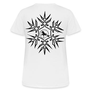Islandpferd mit Eiskristall tolles Wintermotiv - Frauen T-Shirt atmungsaktiv - Weiß - Hinten - AI Model Female 172 dark (172cm)