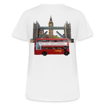 London Landmarks Collage - Frauen T-Shirt atmungsaktiv - Weiß - Hinten - AI Model Female 172 dark (172cm)