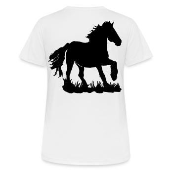 Des Frisons au galop - T-shirt respirant Femme - blanc - Dos - AI Model Female 172 dark (172cm)