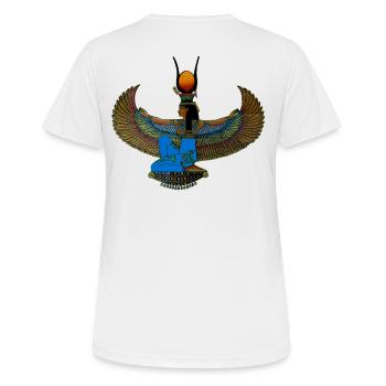 DEESSE ISIS SCHÖPFUNG Louis RUNEMBERG © Adagp - Frauen T-Shirt atmungsaktiv - Weiß - Hinten - AI Model Female 172 dark (172cm)