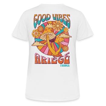 Good Vibes en Ariège - T-shirt respirant Femme - blanc - Dos - AI Model Female 172 dark (172cm)