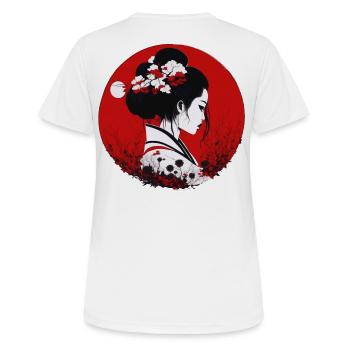 Fille japonaise - T-shirt respirant Femme - blanc - Dos - AI Model Female 172 dark (172cm)