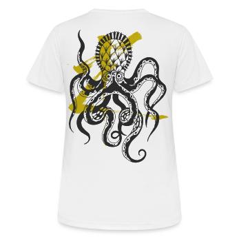 Pieuvre / Calmar / Monstre marin / Pieuvre - T-shirt respirant Femme - blanc - Dos - AI Model Female 172 dark (172cm)