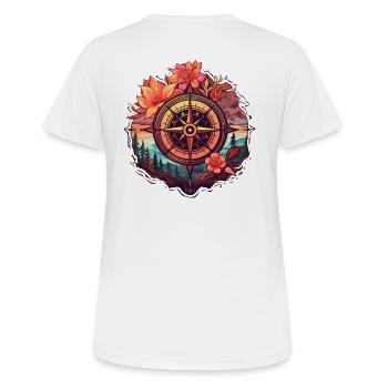 Belle boussole Boho avec des fleurs et des arbres - T-shirt respirant Femme - blanc - Dos - AI Model Female 172 dark (172cm)