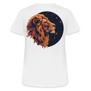 Lion with starry sky - Women's Breathable T-Shirt - white - Back - AI Model Female 172 dark (172cm)