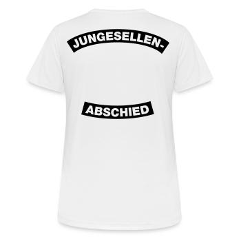 Junggesellenabschied Rahmen Element 1C (MC-Style) - Frauen T-Shirt atmungsaktiv - Weiß - Hinten - AI Model Female 172 dark (172cm)
