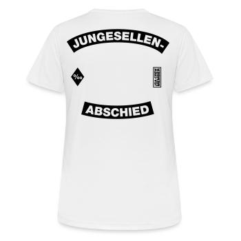 Junggesellenabschied Rahmen (JGA MC-Rocker-Style) - Frauen T-Shirt atmungsaktiv - Weiß - Hinten - AI Model Female 172 dark (172cm)