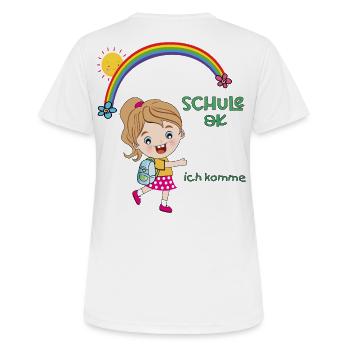 Schulkind, Einschulung - Frauen T-Shirt atmungsaktiv - Weiß - Hinten - AI Model Female 172 dark (172cm)