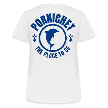 Bretagne, Pornichet, Sommerferien - Frauen T-Shirt atmungsaktiv - Weiß - Hinten - AI Model Female 172 dark (172cm)