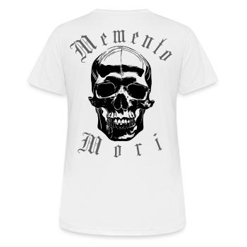 Crâne Memento Mori - T-shirt respirant Femme - blanc - Dos - AI Model Female 172 dark (172cm)