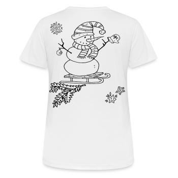 Snowman with Sleigh Christmas - Women's Breathable T-Shirt - white - Back - AI Model Female 172 dark (172cm)