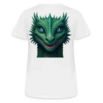 Écusson du dragon d’émeraude - T-shirt respirant Femme - blanc - Dos - AI Model Female 172 dark (172cm)