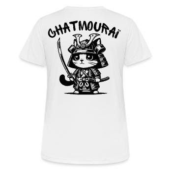 chat, chat mignon, chat doux - T-shirt respirant Femme - blanc - Dos - AI Model Female 172 dark (172cm)