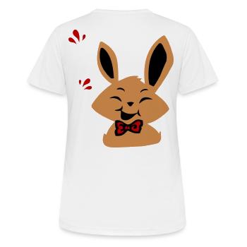 Osterhase - Frauen T-Shirt atmungsaktiv - Weiß - Hinten - AI Model Female 172 dark (172cm)