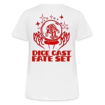 Les dés sont jetés le destin est scellé - T-shirt respirant Femme - blanc - Dos - AI Model Female 172 dark (172cm)