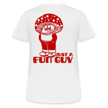Just a chill guy Just a Fungi Meme - Frauen T-Shirt atmungsaktiv - Weiß - Hinten - AI Model Female 172 dark (172cm)
