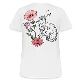 Lapin de Pâques Joyeuses Pâques - T-shirt respirant Femme - blanc - Dos - AI Model Female 172 dark (172cm)