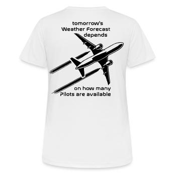 Les prévisions météorologiques de demain dépendent du nombre de - T-shirt respirant Femme - blanc - Dos - AI Model Female 172 dark (172cm)
