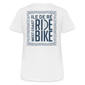 Vélo Côte Ouest Île de Ré - T-shirt respirant Femme - blanc - Dos - AI Model Female 172 dark (172cm)