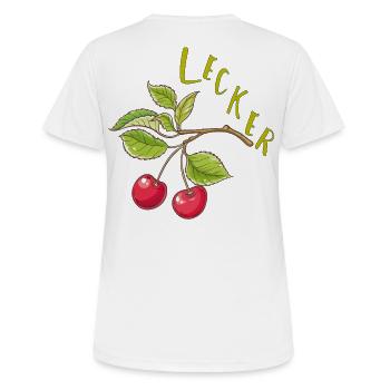 Kirschen  - Frauen T-Shirt atmungsaktiv - Weiß - Hinten - AI Model Female 172 dark (172cm)