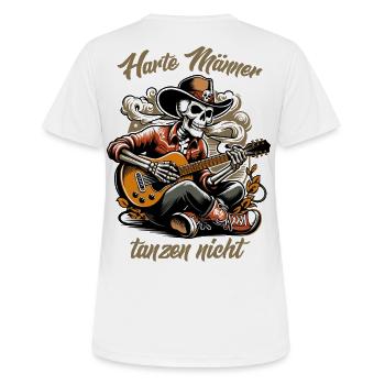 Harte Männer, tanzen nicht - Frauen T-Shirt atmungsaktiv - Weiß - Hinten - AI Model Female 172 dark (172cm)