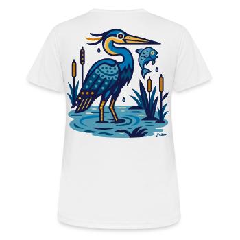 Héron cendré - T-shirt respirant Femme - blanc - Dos - AI Model Female 172 dark (172cm)