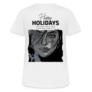 Happy Holidays from NYC - Women's Breathable T-Shirt - white - Back - AI Model Female 172 dark (172cm)
