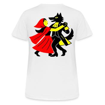 Walzer mit dem Wolf - Frauen T-Shirt atmungsaktiv - Weiß - Hinten - AI Model Female 172 dark (172cm)
