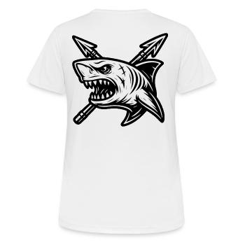 Requin ''King Of The Sea (KOTS)'' avec deux harpons - T-shirt respirant Femme - blanc - Dos - AI Model Female 172 dark (172cm)