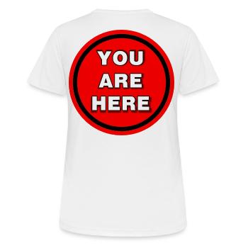 Vous êtes ici - T-shirt respirant Femme - blanc - Dos - AI Model Female 172 dark (172cm)