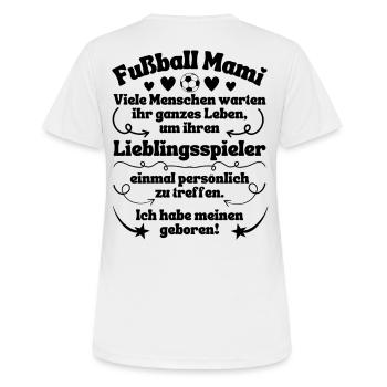 Football Le joueur préféré de maman est né - T-shirt respirant Femme - blanc - Dos - AI Model Female 172 dark (172cm)
